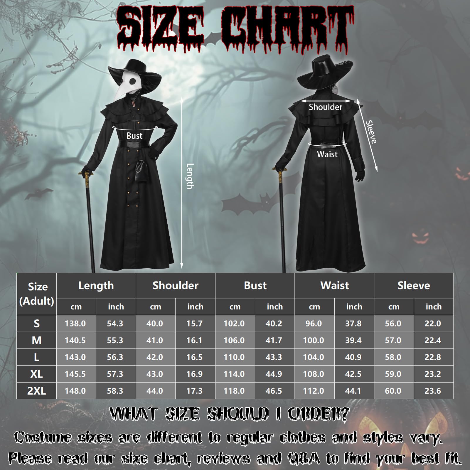 Matreeglam Plague Doctor Costume Adult, Wizard Hooded Cloak with Mask, Priest Robe, Medieval Cosplay Costumes for Halloween (White, XL) - Image 4
