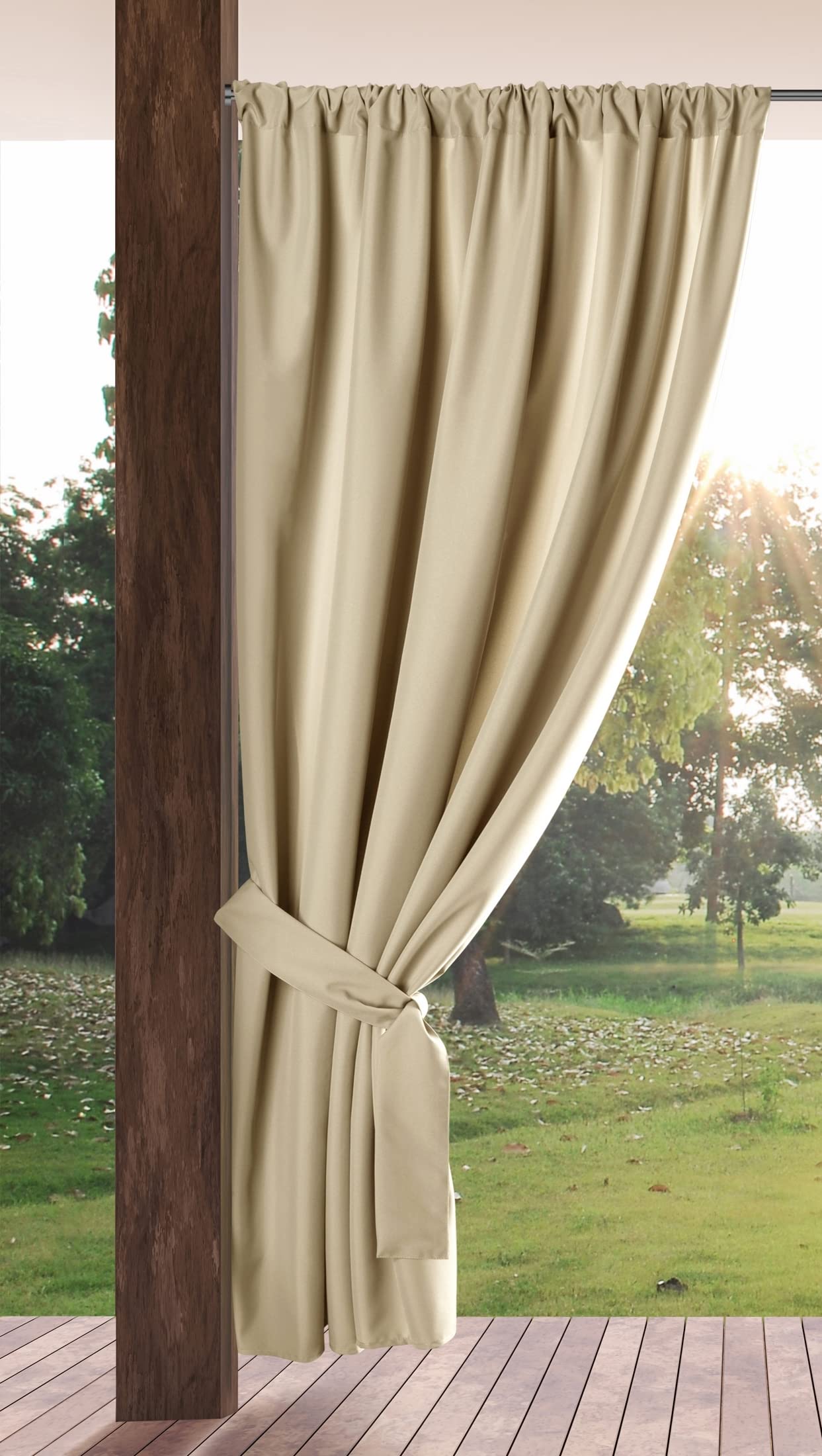Eurofirany GARDEN Tenda per Esterni con Tasca Per Asta - 1 Pezzo. Tende impermeabili per Terazze, Tenda per Gazebo Pergolata Patio Balcone, Protezione Solare e Privacy, 155x200 cm, Beige Chiaro - 1