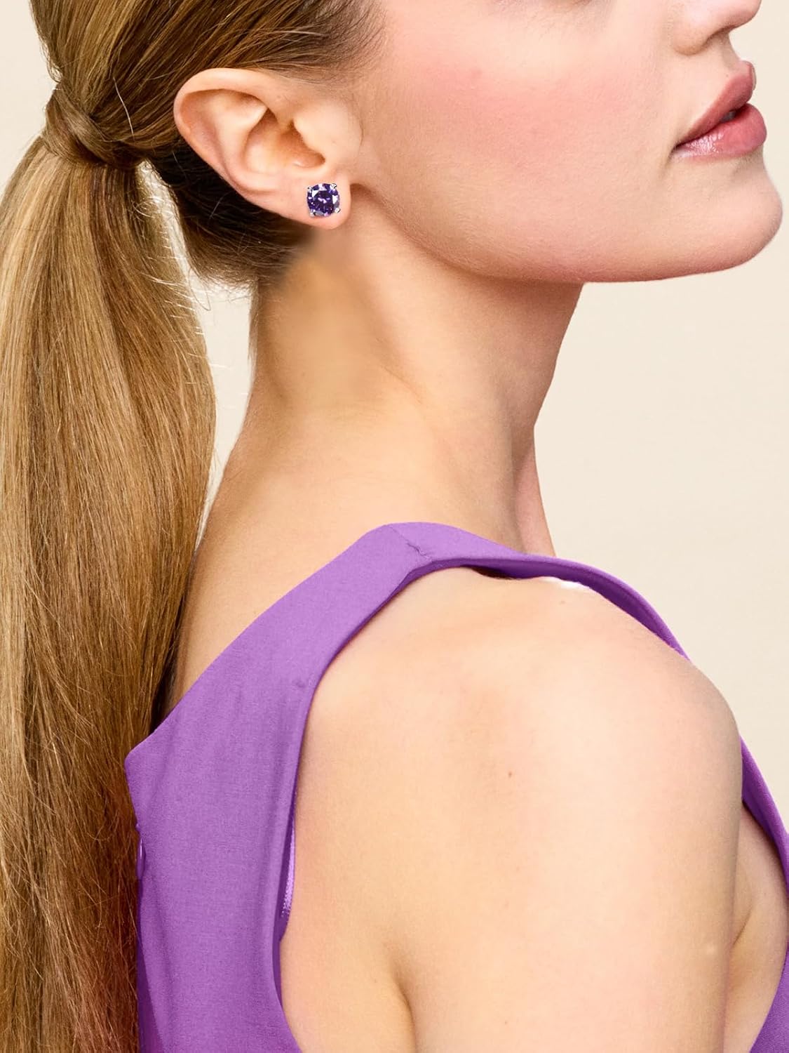 Natural Turquoise/5A Cubic Zirconia Gemstone Stud Earrings for Women, Solid 925 Sterling Silver Hypoallergenic, Birthday Valentines Anniversary Christmas Ideal Gift for Her - Image 2