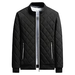 Maiyifu-GJ Mens Fleece Lined Warm Puffer Jacket Windproof Warm Quilted Down Coat Winter Parka Outerwear Windbreaker