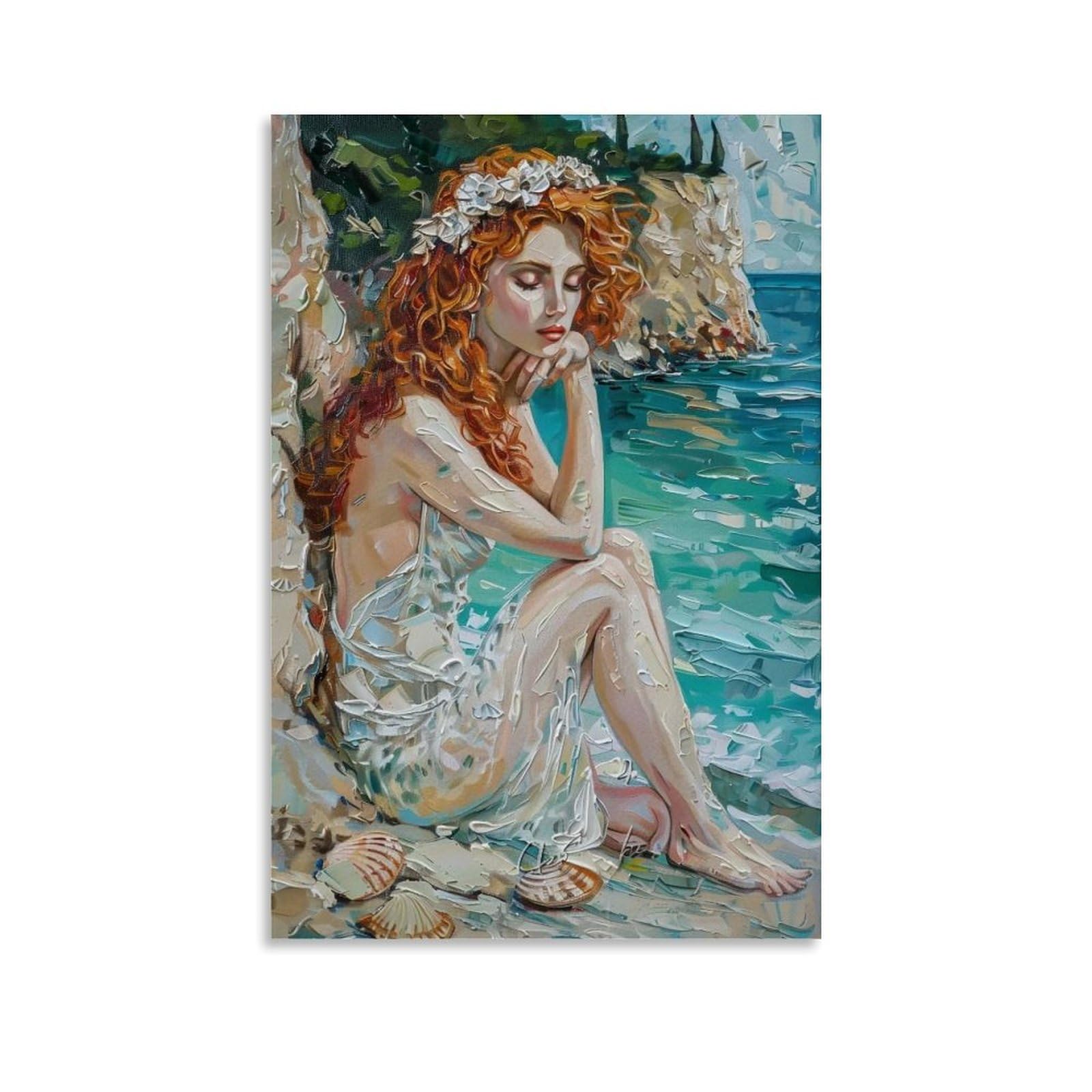 HUERYRYHY Ocean Whispers 01 Poster Wall Art Canvas Vintage Aesthetic Painting Decor for Rooms 20x30inch Unframe-style