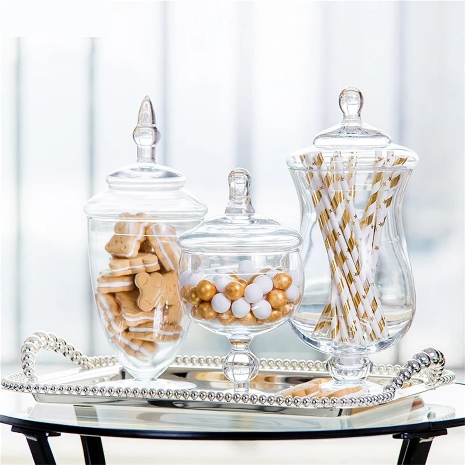 Tarros Almacenamiento Tarro de cristal for dulces, tarro azúcar, mesa postre creativa for boda, Hotel, decoración suave