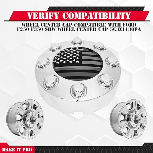 Miniatura 2 de KitsPro Tapones centrales de rueda para Ford F-250 F-350 SRW 5C3Z-1130-PA Tapacubos de repuesto, paquete de 1