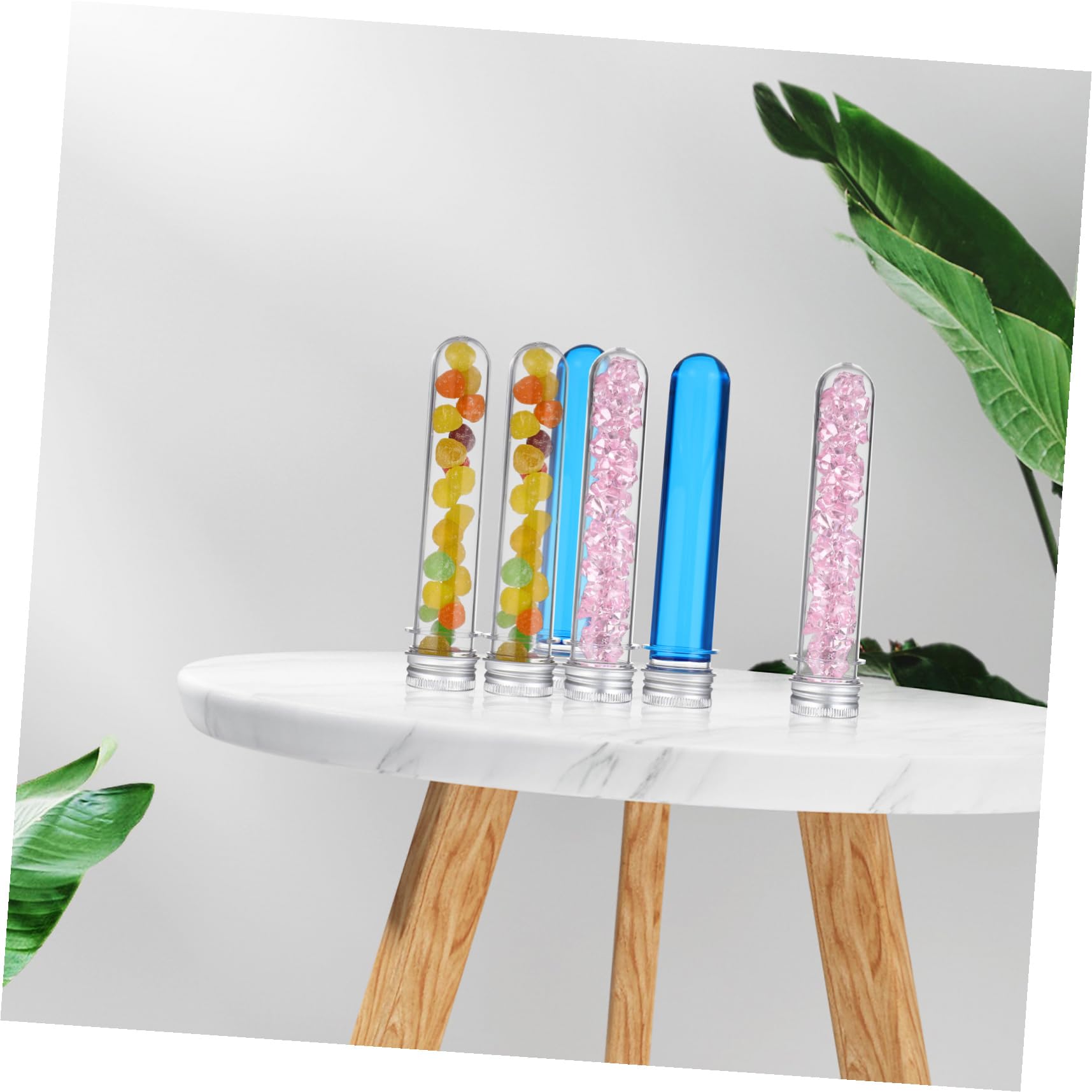BESTYASH Provette in Plastica Pet Provette Trasparenti con Tappo Vite in Alluminio di Campioni per Oggetti Artigianali