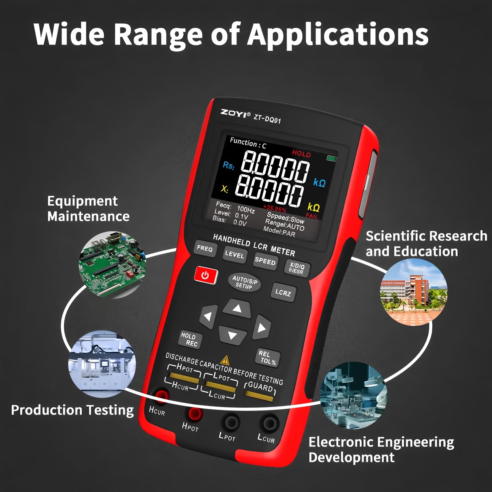 LCR Messgerät ZT-DQ01 Handheld Digital Bridge LCR Meter Kapazität Widerstand Induktivität zt-dq02 Multitester (DQ 01 KitII)