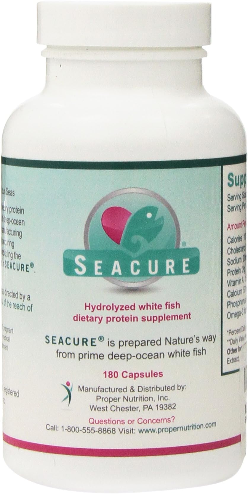 Seacure hydrolyzed 500 mg of white fish. 180 capsules