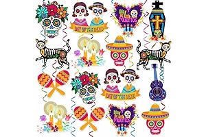 36-Piece Day of the Dead Swirling Decorations