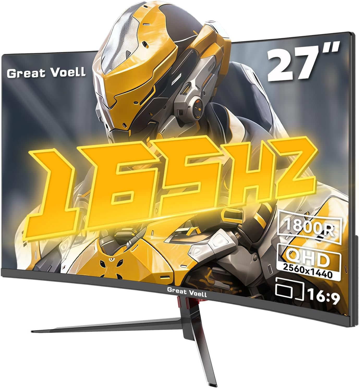 Monitor Gaming Curvo 27 Pollici 2K 165Hz 1800R HDR10 FreeSync 4000:1 Ampia Gamma Colori Montaggio VESA