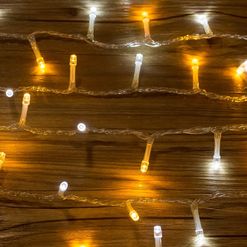 WISD LED Lichterkette 33m, 600er Warmweiß und Weiß - Dimmbare Weihnachtsbeleuchtung mit 12 Modi, Timer und EU Stecker - Innen und Außen Deko für Weihnachtsbaum, Balkon, Zimmer, Garten