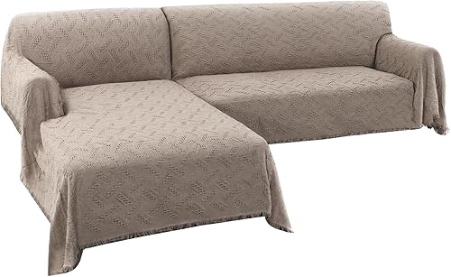 Turquoize Fundas de sofá modulares en forma de L, funda de sofá seccional, lavable, 2 piezas, fundas de sofá para sofá seccional, con tela jacquard