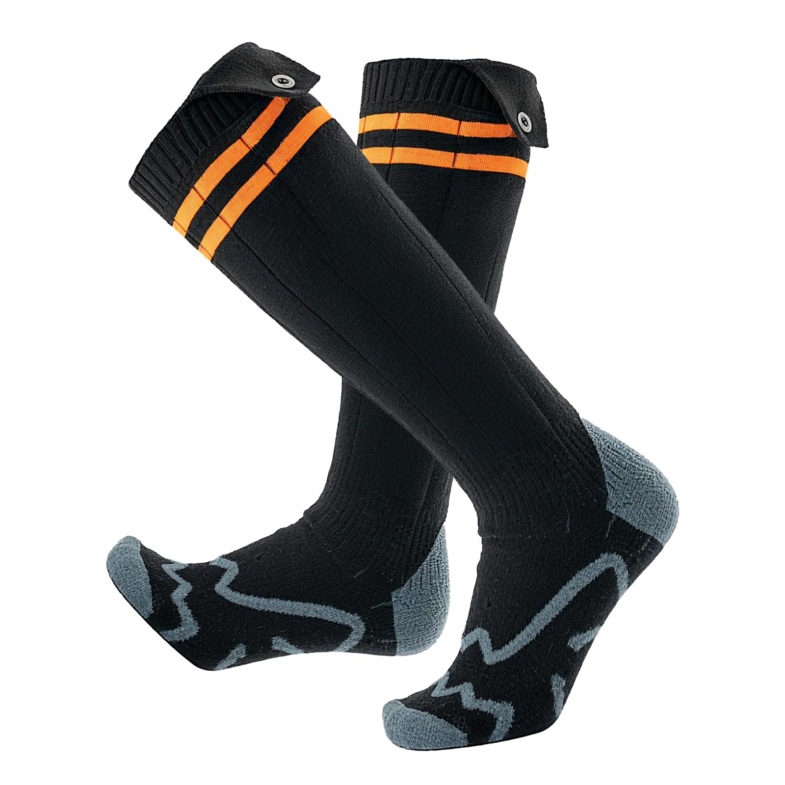 ROCKY&CHAO Beheizbare Socken Damen Herren, 5000 mAh Akku Heizsocken mit Powerbank, 4 Heizstufen Fußsohlenwärme, Waschbare Wärmesocken mit Wäschesack, Ideal für Winter Outdoor-Sport Fußwärmer