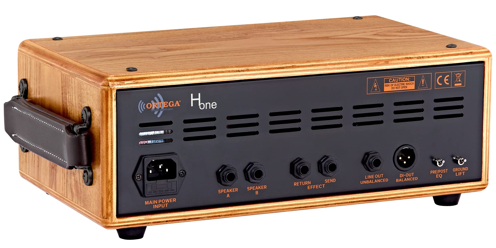 Ortega Gutiars Amplification Series Head - Akustikgitarren-Topteil - 100 Watt Ausgangsleistung - Inklusive Tragetasche - Esche, Natur (HONE)