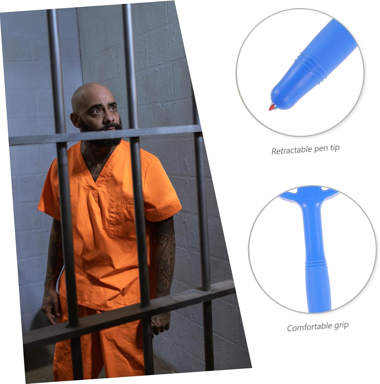 GALPADA Safety Prison Pen Portable Anxiety Writing Tool Flexible Rubber Travel Pen