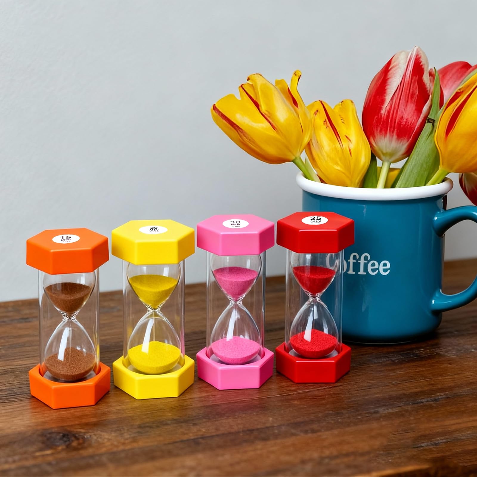 Clessidra Colorata Da 3 Minuti In Vetro Borosilicato E PVC, Timer Per Bambini Anti Caduta, Per Studio, Cucina, Giochi, Concentrazione - 5