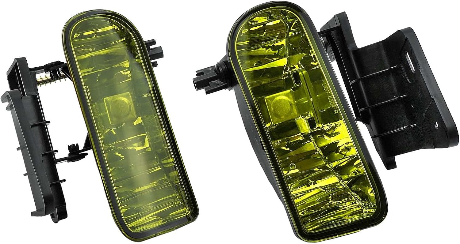 Fog Lights Bumper Fog Lamp Assemblies Replace for 10368476 10368477 Fit for 99-02 Chevro-let Silverado 1500 2500 3500 00-06 Suburban 00-06 Tahoe Exclusion Z71 12V 27W Halogen Bulbs 1 Pair Amber Lens