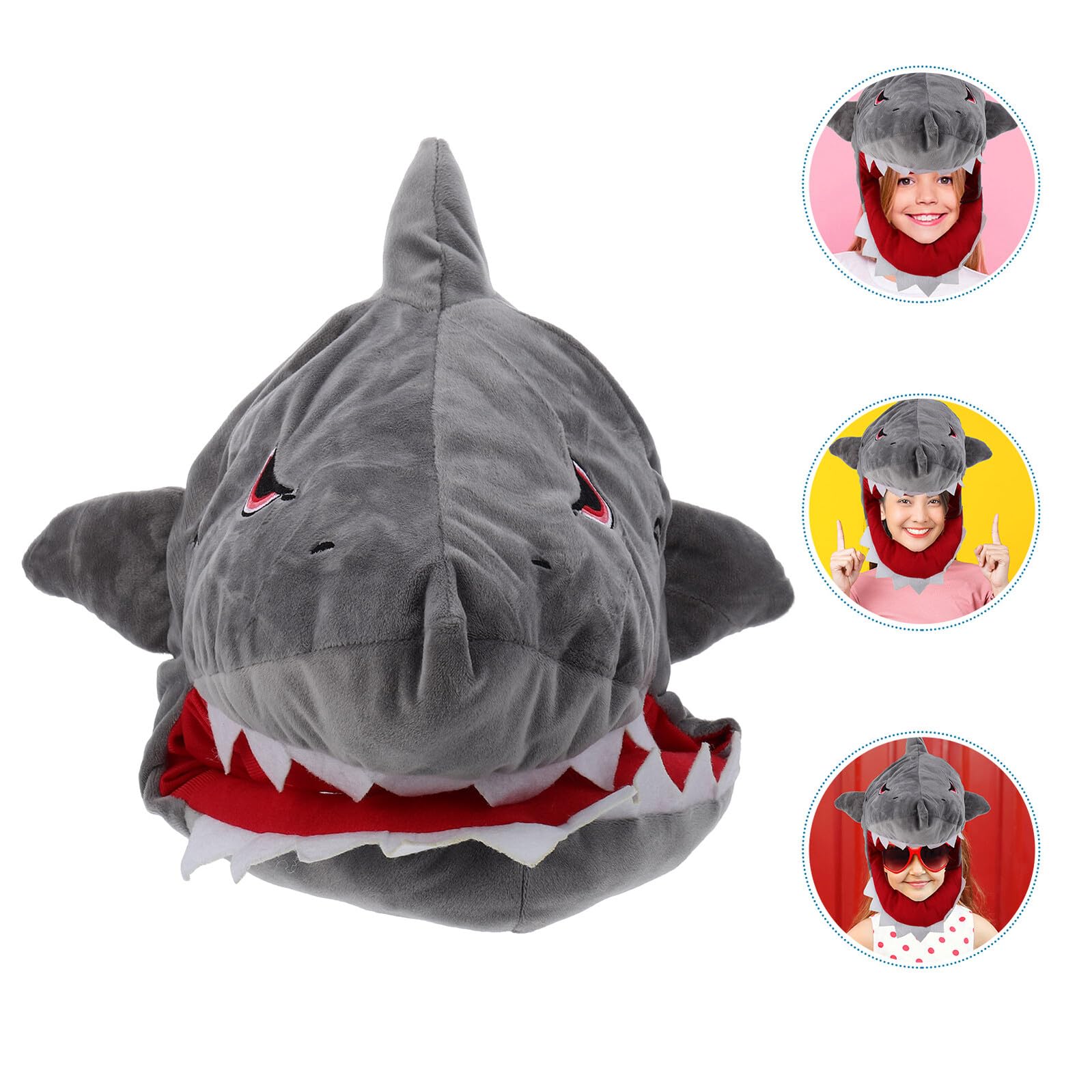 Sombrero de Fiesta Divertido Diseño de Tiburón Gorra de Peluche para Carnaval Cumpleaños y Sesiones Fotográficas Tocado Novedoso para Disfraz Original