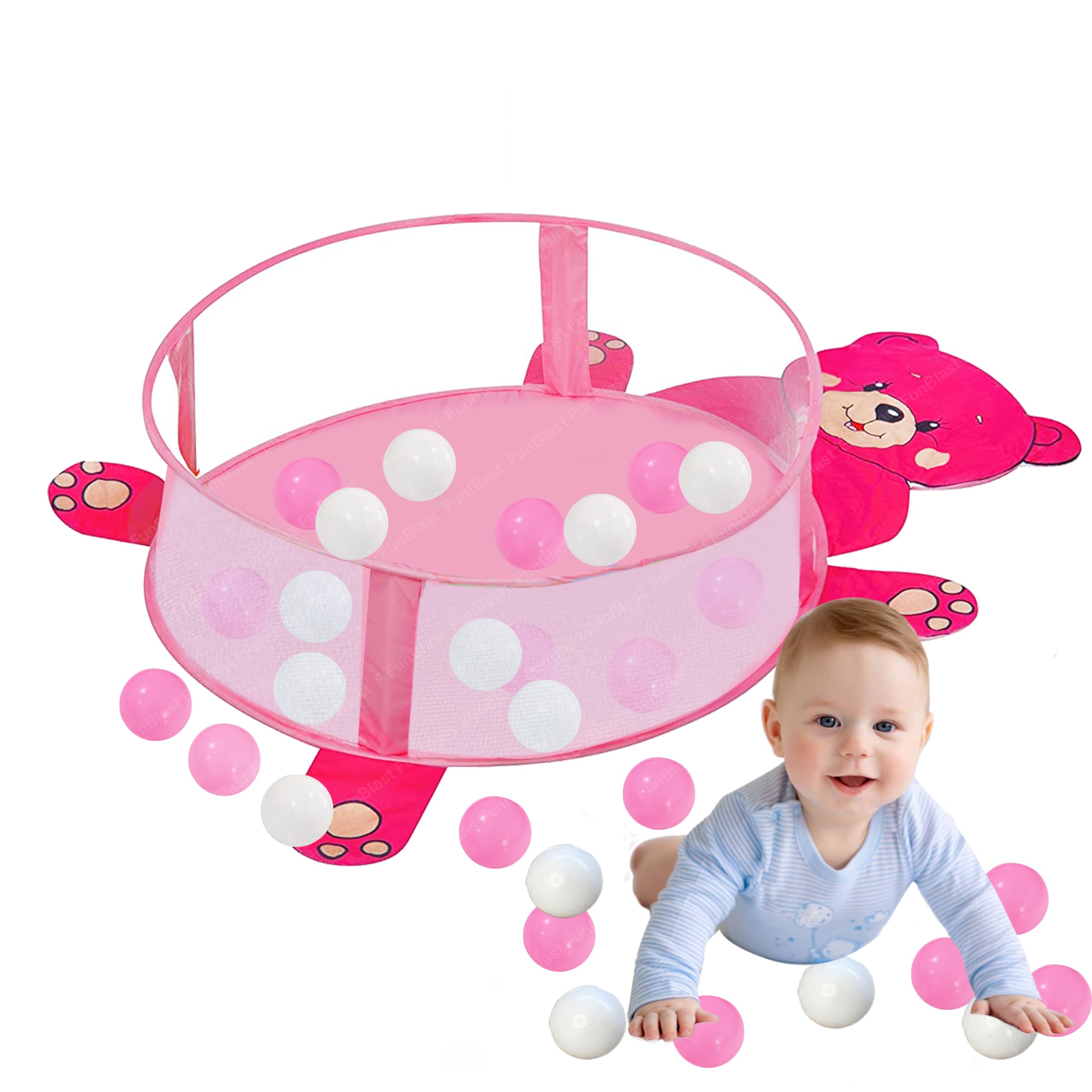 FunBlast Ball Pool for Kids - Ball Pit with Balls for Kids, Teddy Ball Pool for Kids, Ball Pool for Kids with Balls for 2 Year, Ball Pool with 50 Balls, Kids Play Tent House, Ball Pool Tent (Pink) (B09T3QLFDF) Amazon Price History, Amazon Price Tracker