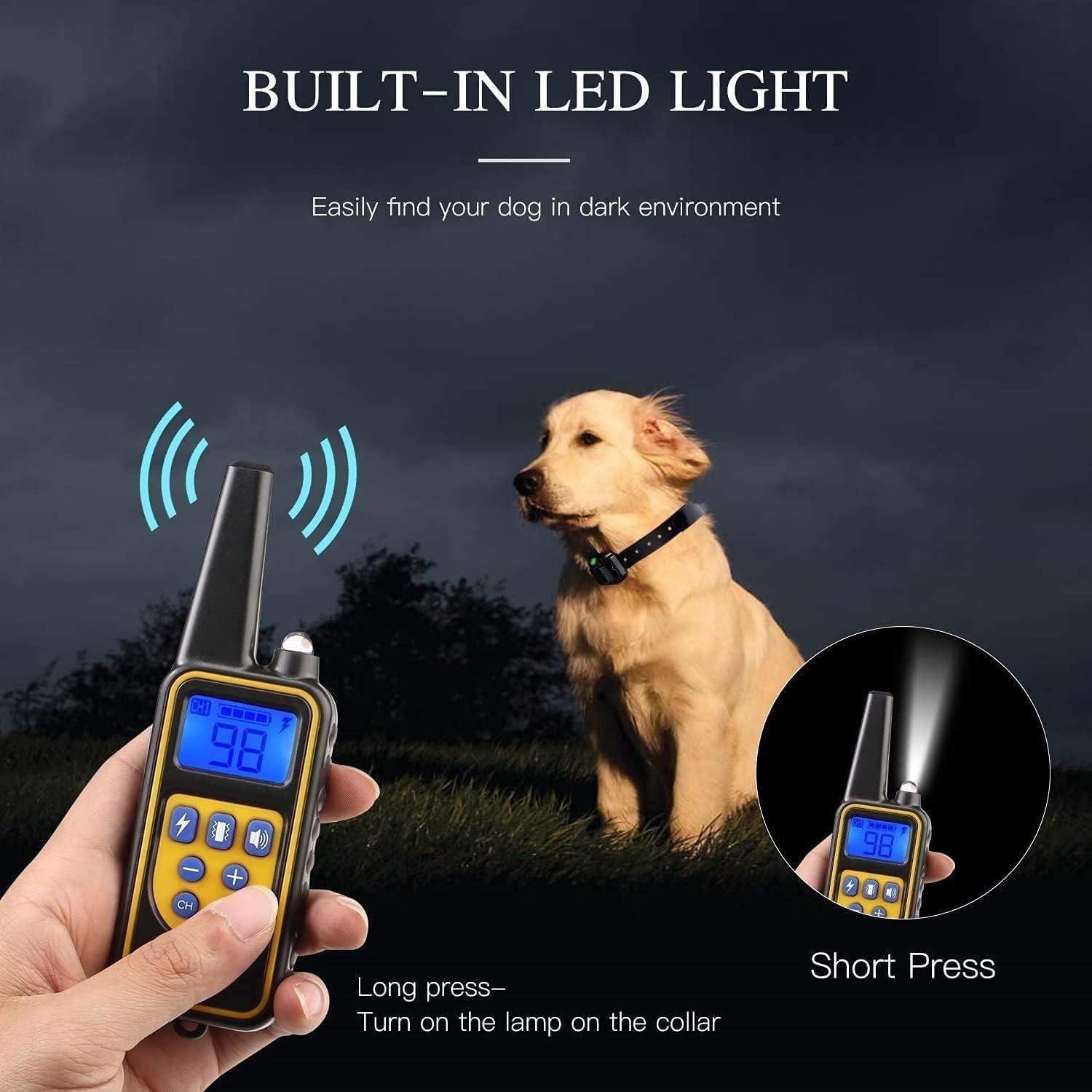 Dog Training Collars with Remote - Shock Collar for100% Waterproof Training Correction Modes, Shock, Vibration, Beep
