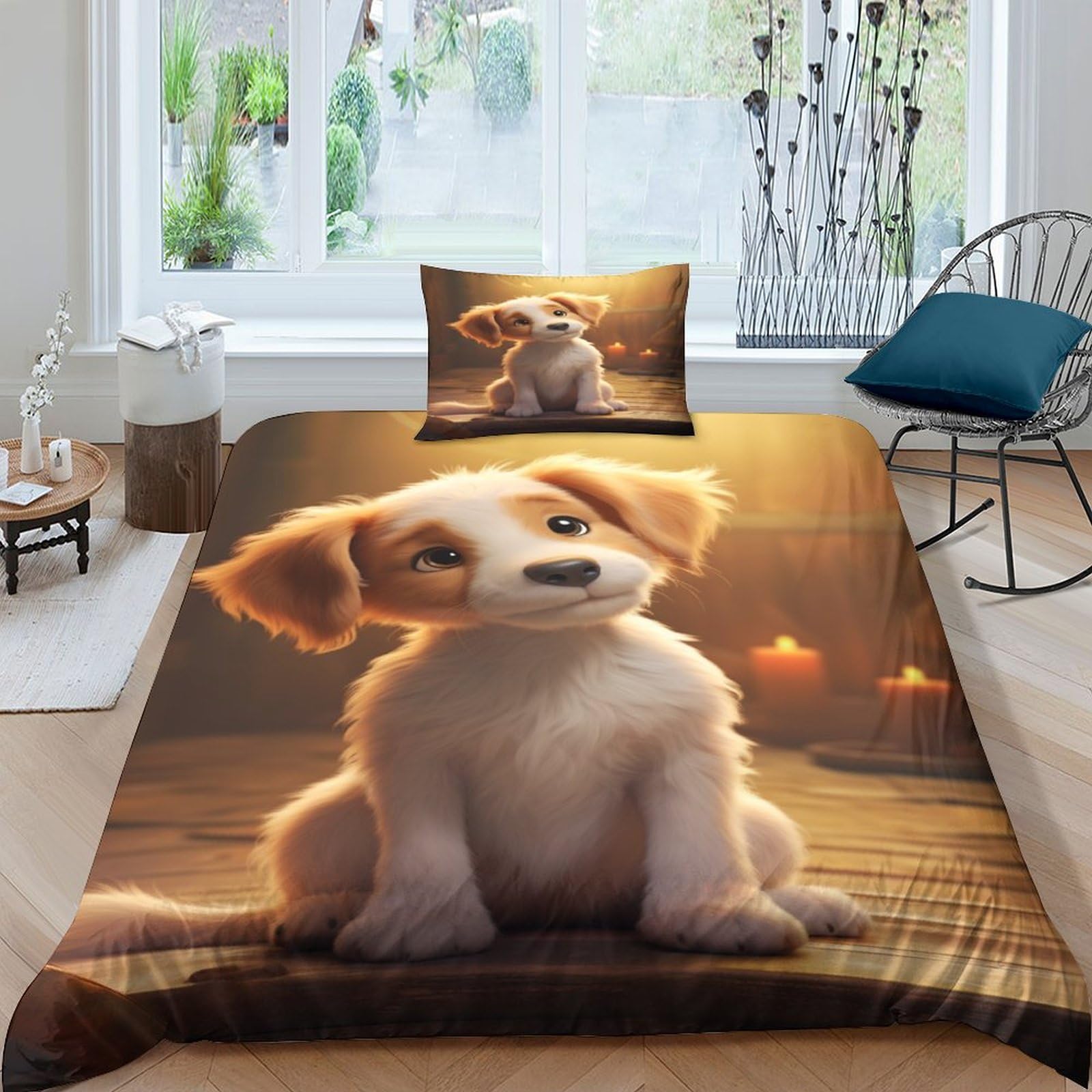 Housse de couette enfant chien ICOBES 135x200 microfibre
