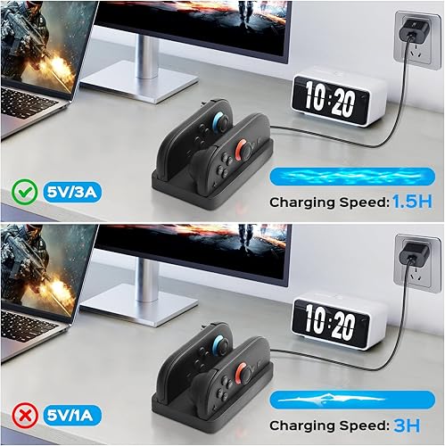 Miniatura 7 de Base de carga para Nintendo Switch 2, Switch 2 Joycons Dock para 2 Joycons, estación de soporte de cargador Joycons con indicación LED y cable de