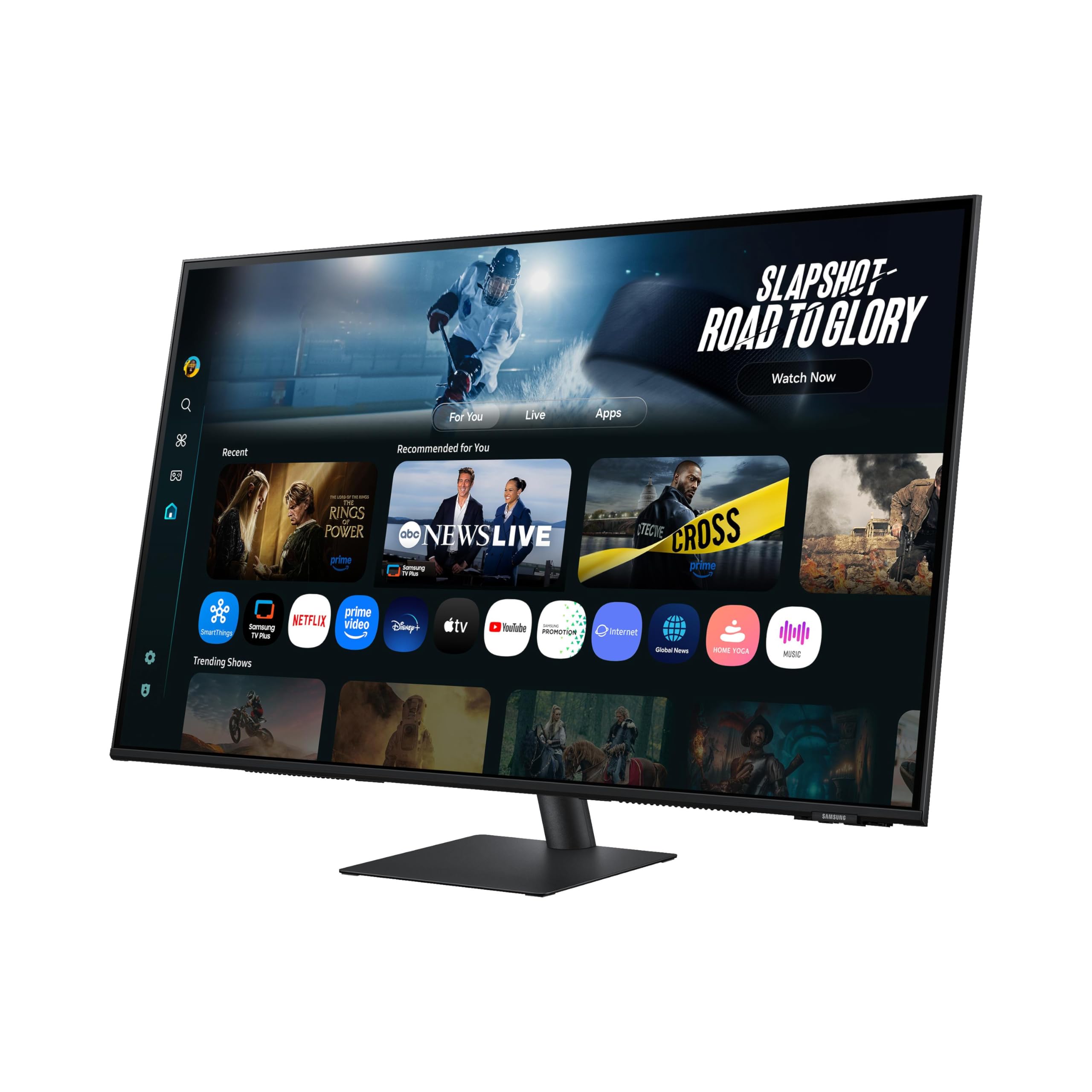 Samsung Smart Monitor M70F 32'', 60Hz, Dalle VA, 4K (3840x2160), 4ms, 3000:1, Inclinable, HDMI (2.0), Display Port (1.4), USB-C avec Charge de 65W, Couleur : Noir, LS32FM702UUXEN