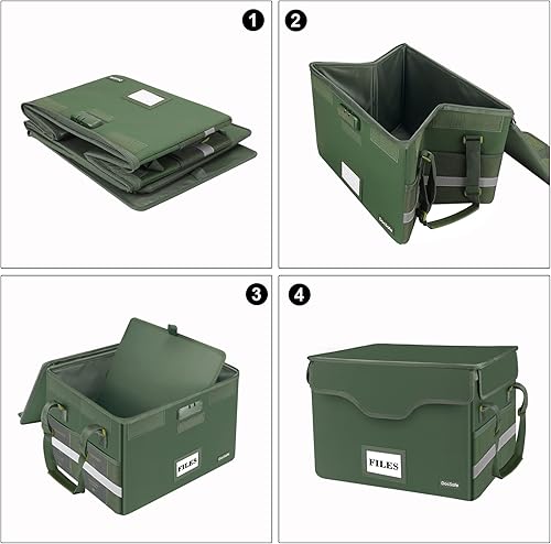Vista 94 de DocSafe Caja organizadora de almacenamiento de archivos ignífuga con tapa, caja de archivo plegable para colgar cartas/carpetas legales, caja