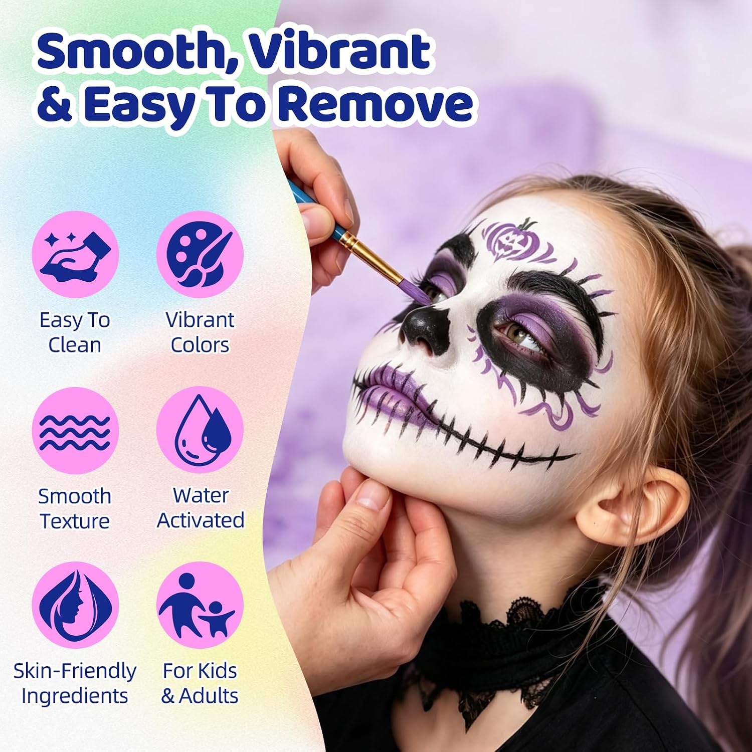 EBANKU 54 Color Face Painting Kit for Kids, Water Activated