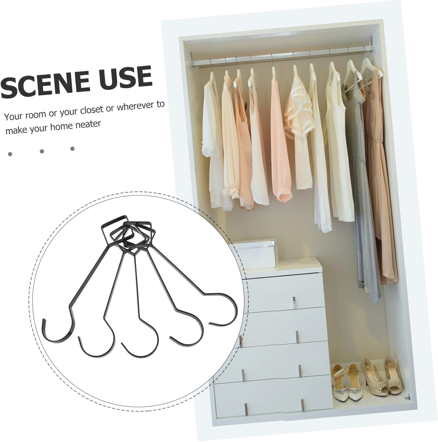 Sosoport 5Pcs Coat Hooks Sturdy Hanging Handbag Organizer for Closets Display Stylish Long Purse Hangers for Clothes Bags Hats Versatile Strong Load Bearing