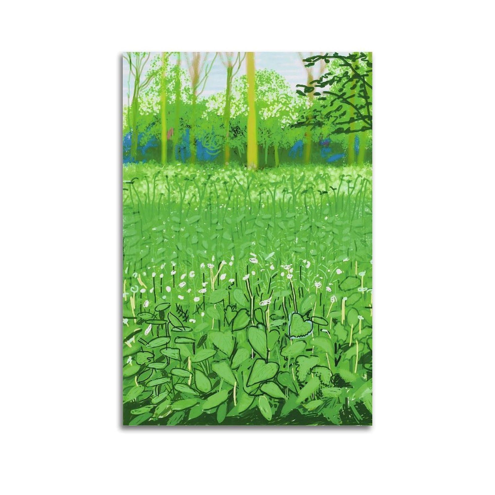 JoenTdrn David Hockney Vintage Abstract Aesthetic Canvas Wall Art Print Home Decor for Bedroom Living Room12x18inch(30x45cm) Unframe-style
