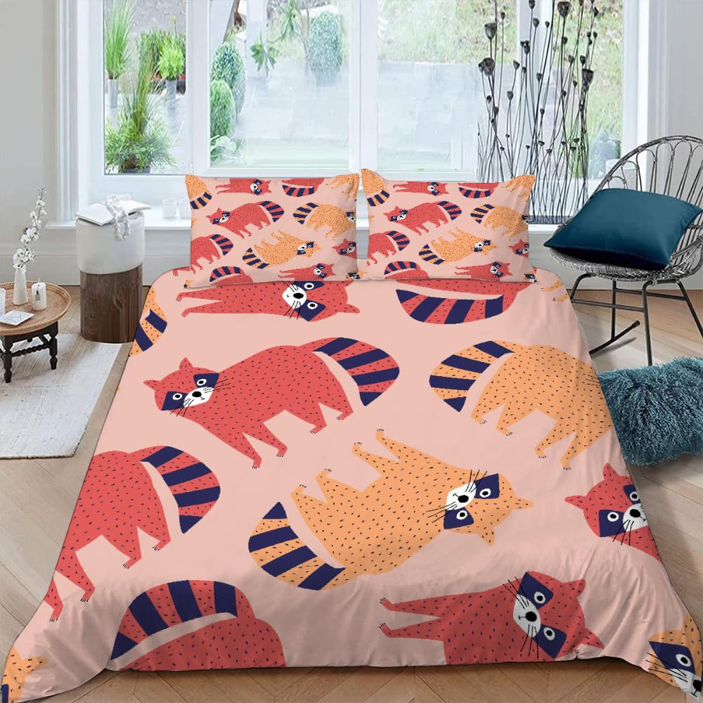 Parure de lit 220x240 chat housse de couette 2 personnes animaux dessin animé 3D