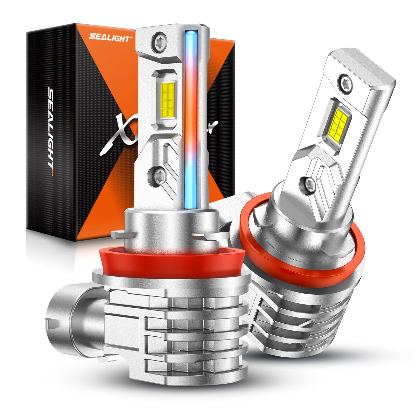 SEALIGHT H11 LED Fog Light Bulb, 16,000LM 6000K Xenon White, H16/H8 Fog Light Bulbs with Strong Penetration, All-in-One Housing Design, Non-Polarity,