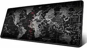 Mouse Pad Gamer Extra Grande 700x350x3mm Bordas Costuradas e Base Antiderrapante Mapa Mundi