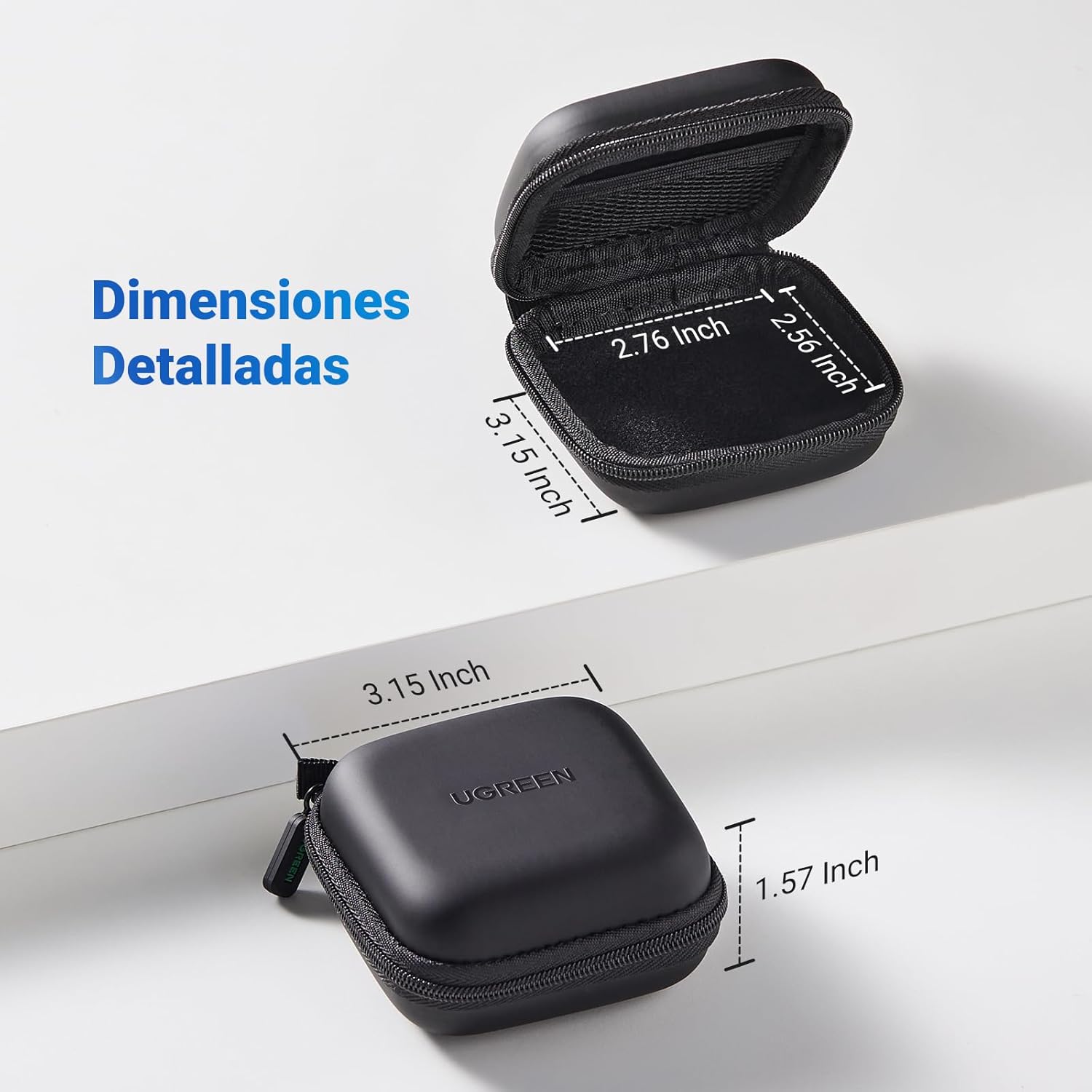 Detailed dimensions of the UGREEN storage case