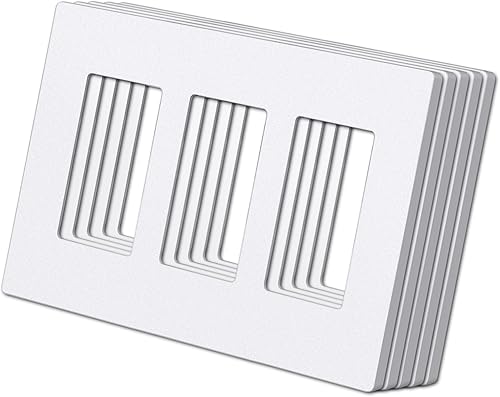 Vista 31 de BESTTEN Placa de pared de 5 bandas marrón mate sin tornillos, cubierta de salida para decoradores, Serie USWP8 de la Colección Signature, H4.69” x