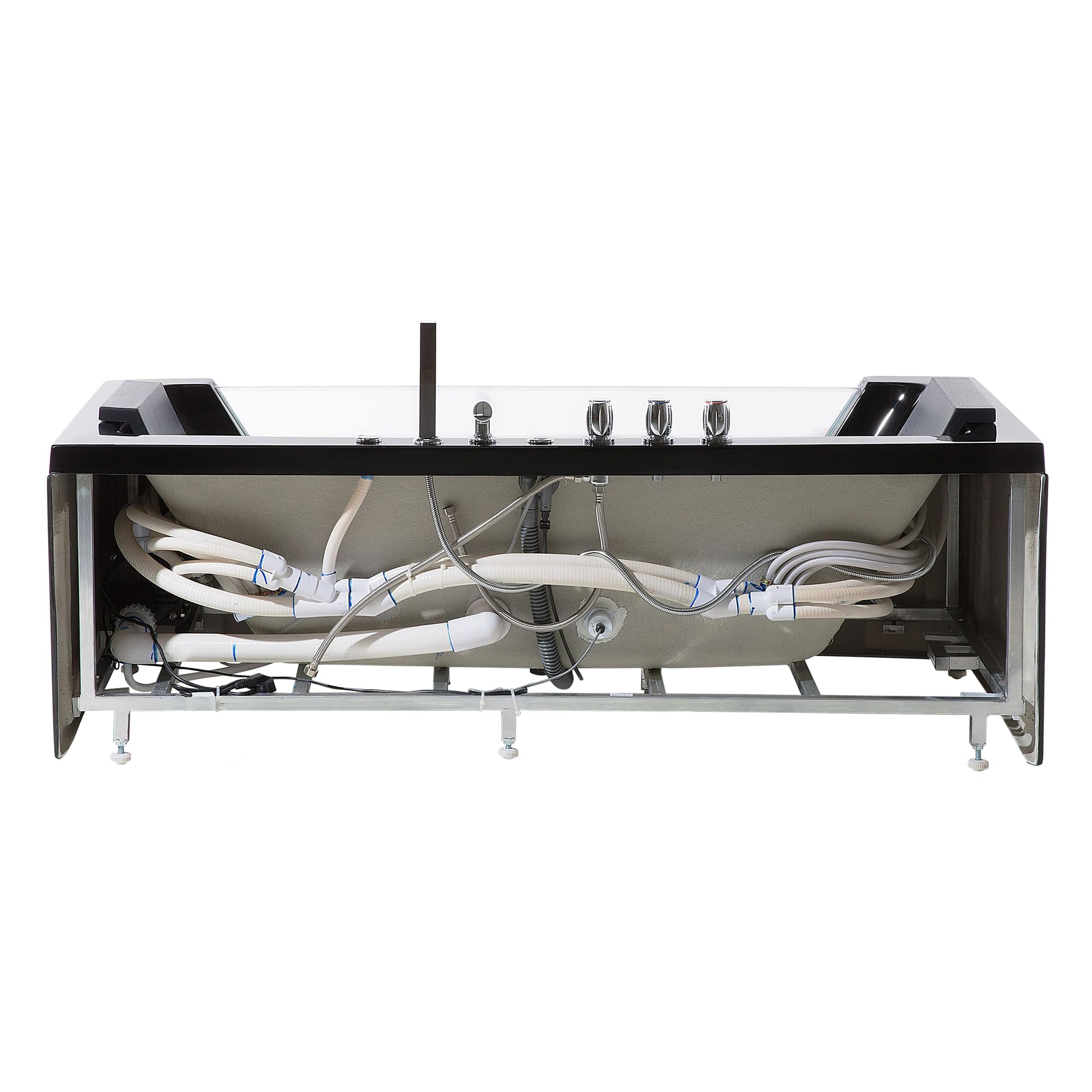 Baignoire Balnéo 150 cm en Acrylique Sanitaire Noir à LED Sous-Marines Samana