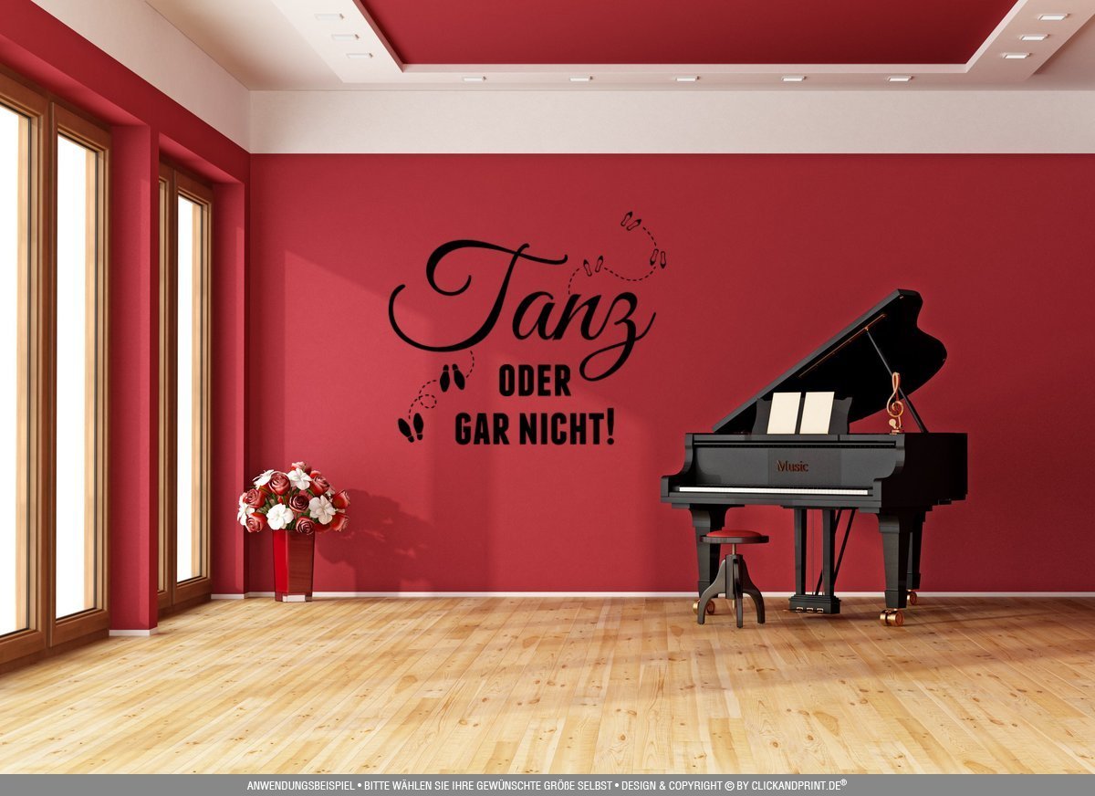 Aufkleber » Tanz oder gar Nicht!, 230x32,2cm, Schwarz • Wandtattoo/Wandaufkleber/Wandsticker/Wanddeko/Vinyl
