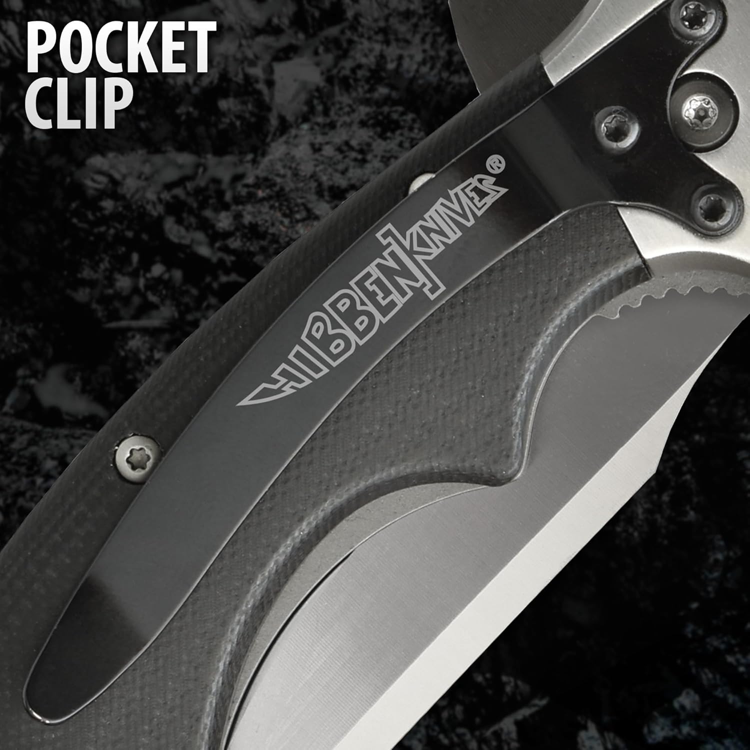 Gil Hibben Folding Recurve Karambit | 3 3/8" 7Cr17 Stainless Steel Blade | Ball-Bearing Opening | Patented Blade Cover for Safe Full-Length Use | Ergonomic Black G10 Handle | Pocket Clip | Overall 8 1/8"
