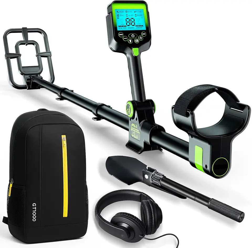 Detector de metais para adultos à prova d'água - 2000 Amh carregador profissional sem fio detector de ouro com visor LCD, detector de metais retrátil dobrável de alta precisão com bobina IP68 de 25.4