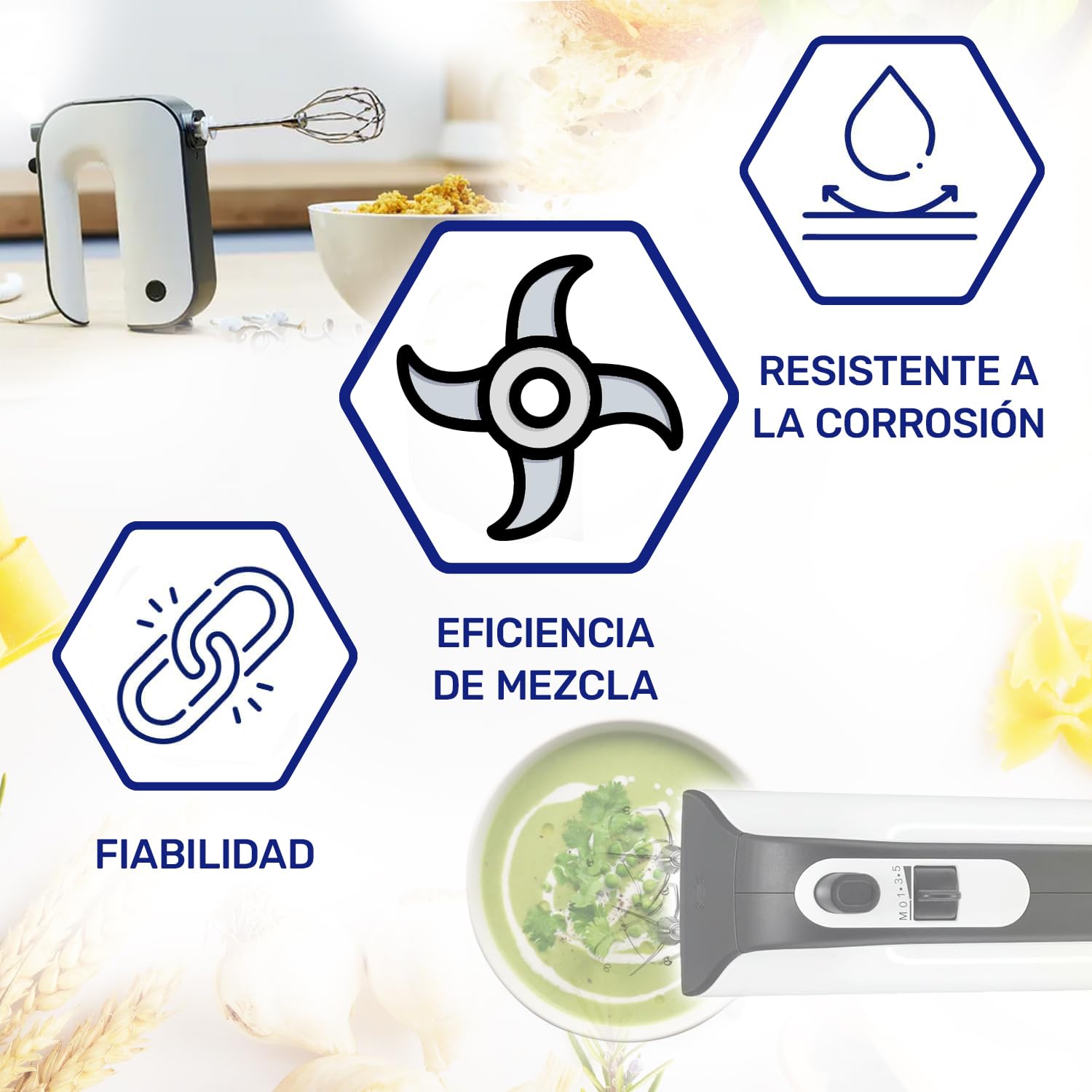 MONTERAL 2 Piezas Varillas para Batidora Electrica de Mano con Código Original 00651065 651065 00659642 659642 para Bosch para Siemens - Garantía de 10 Años