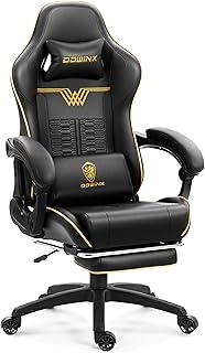 Dowinx Ergonomic Gaming Chair with Footrest, Reclining Gamer Chair for A...