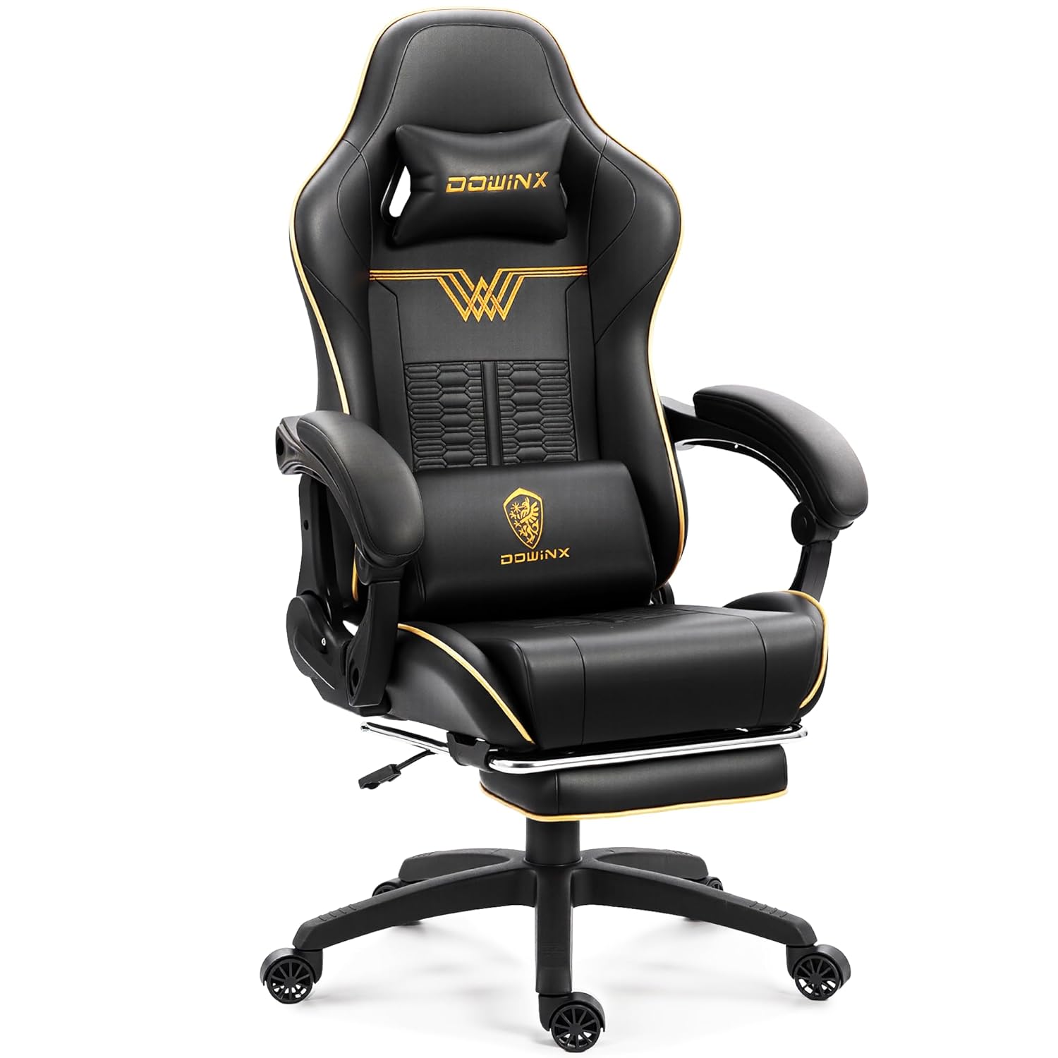 Dowinx Ergonomic Gaming Chair with Footrest Reclining Gamer Chair for Adults High Back Computer Office Chair with Lumbar