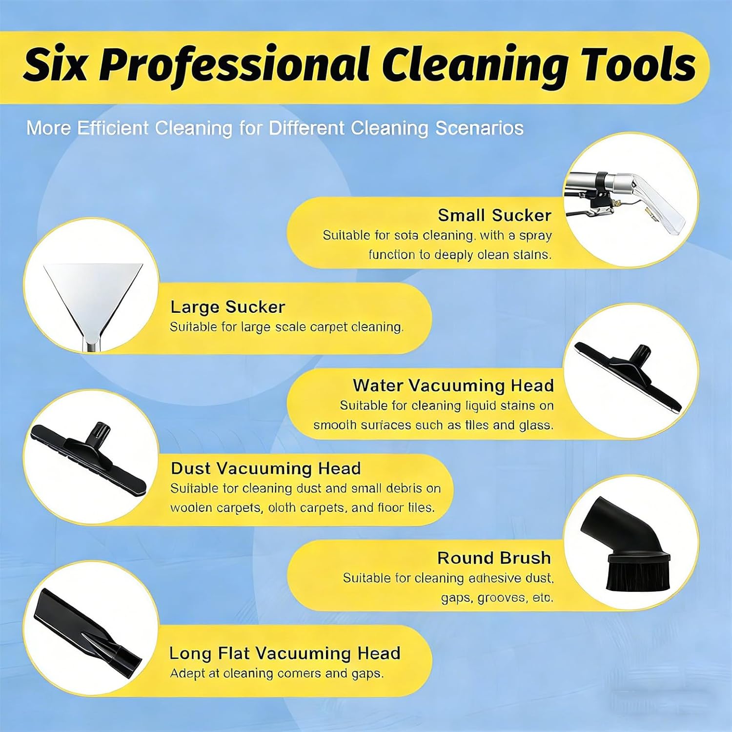 Professional Deep Clean Machine, 3-in-1 Commercial Carpet Shampooer & Wet Dry Vacuum with Spray Function, 6 Attachments Included 40L