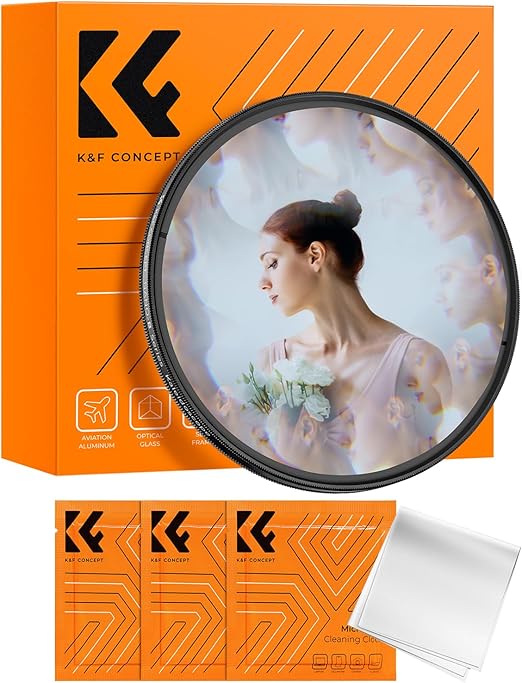 K&F CONCEPT 82mm Kaleidoscope Filter, Special Effects Filter Prism Crystal Glass with Multi Refraction Subjects for Camera Lens