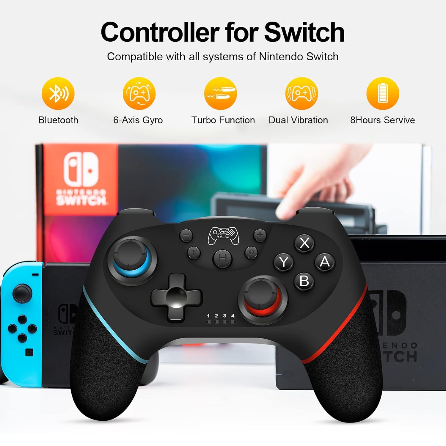 Amazon Com Switch Controller For Nintendo Wireless Pro Controller For Nintendo Switch Switch Lite Switch Remote Controller Gamepad Joystick Turbo And Dual Vibration Video Games