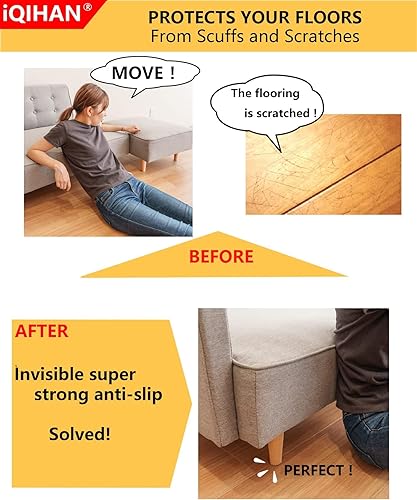 Miniatura 6 de Almohadillas antideslizantes para muebles, 12 piezas transparentes antideslizantes para muebles, almohadillas autoadhesivas antideslizantes para