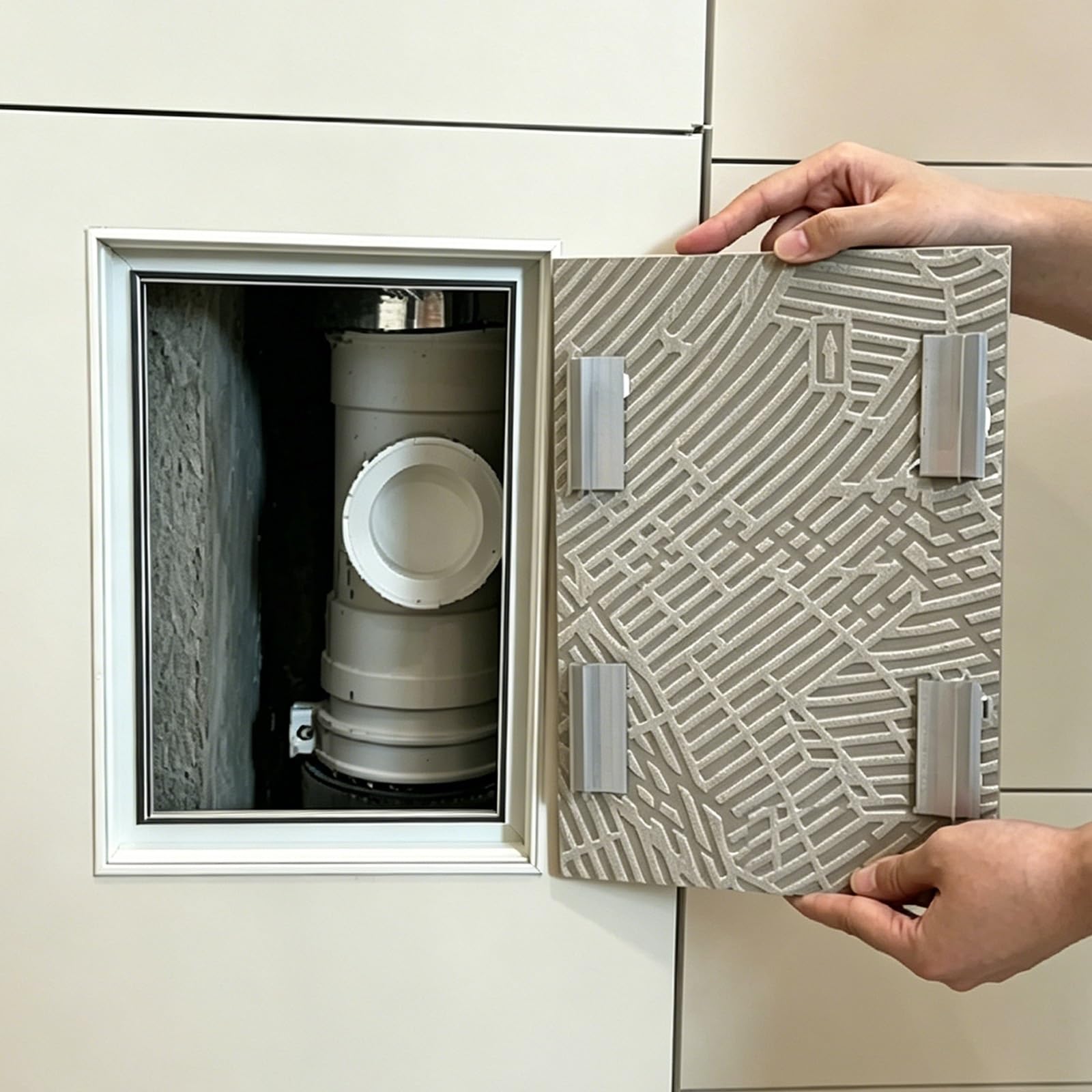 LZMZMQ Custom Access Panel Plumbing with Suction Cup, 20 30 35 40 50 60 70 80 Cm tileable Inspection Hatch for Plumbing HVAC, Wall Hole Cover Plate(30x30cm/12x12in)
