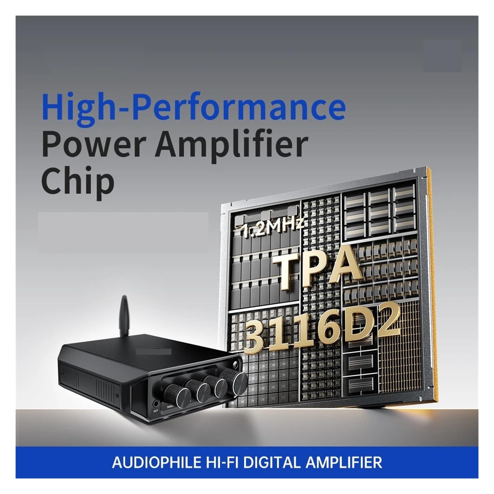 Amplificatore di classe D 2.0 canali 50Wx2 Amplificatore stereo HiFi Amplificatore digitale Volume regolabile