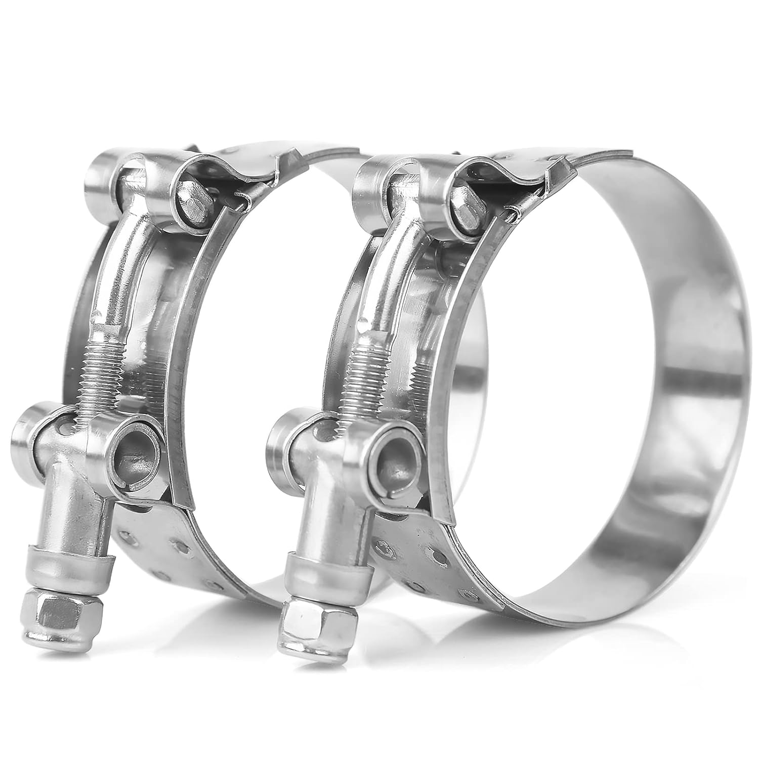 4 Pack 1.5 Inch T-Bolt Hose Clamp, Stainless Steel_304 Turbo