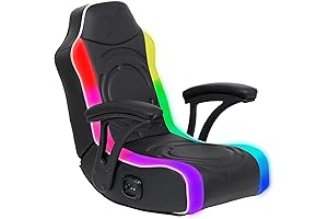 X Rocker Emerald RGB LED Youth Floor Rocking Video Gaming Chair for...