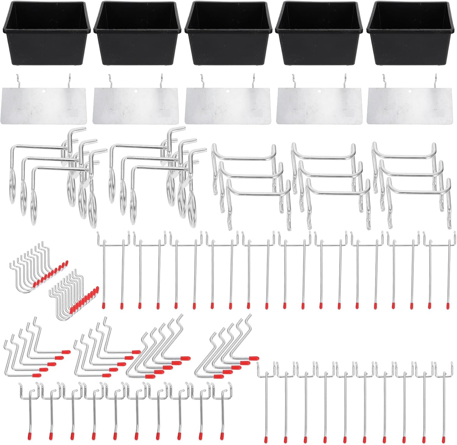 101pcs Metal Pegboard Hooks Set, Single Hanger Display Shelf Hooks for Retail Store Racks and Industrial Tool Storage